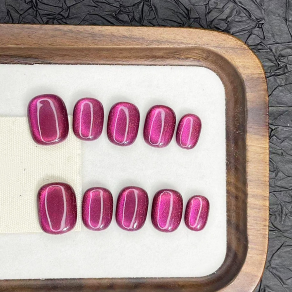 Nail Art Emerald - 10 قطعة يمكن ارتداؤها الصيف اليدوية
