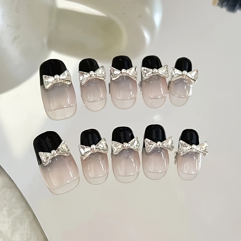Nail Art Emerald - 10 قطع من أظافر الضغط اليدوية