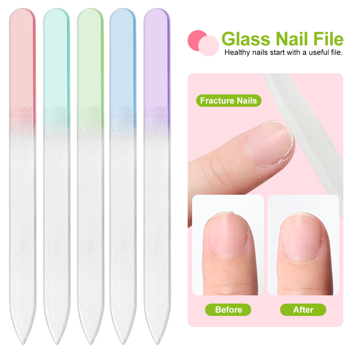 Nail Art Glossy - ملف أظافر زجاجي نانو ملون شفاف