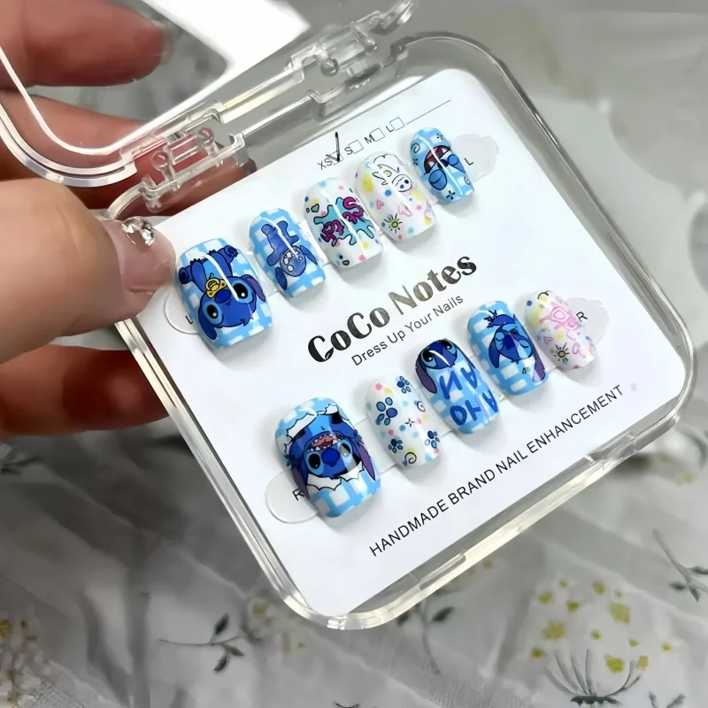 Nail Art Motif - أظافر ديزني ستيتش الاصطناعية، أظافر كرتونية