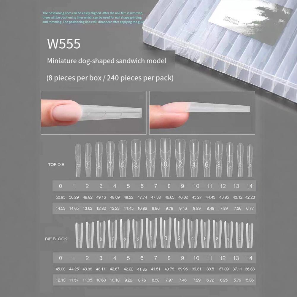 Nail Extension Form - 240 قطعة ساندويتش المزدوج مسمار شكل