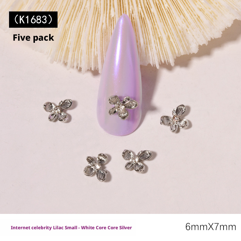 Nail Art Lilac - 10 قطع زينة أظافر ثلاثية الأبعاد