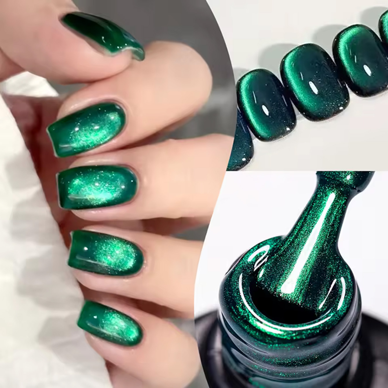 Nail Art Emerald Green - طلاء أظافر جل أخضر زمردي عالي