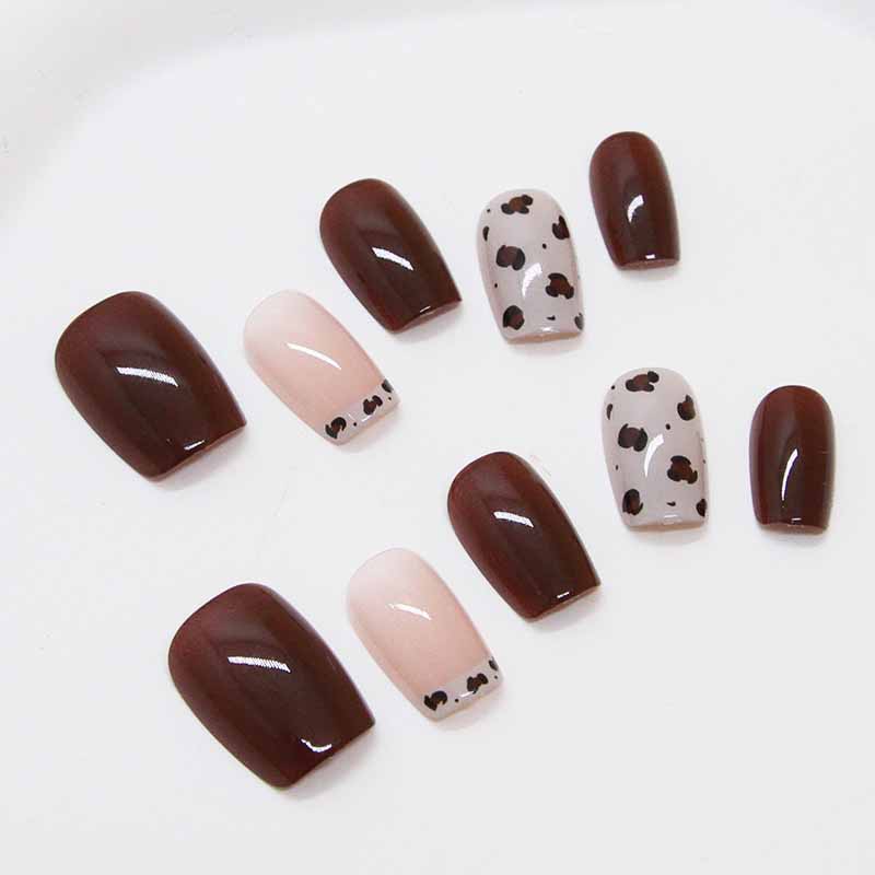 Nail Art Red Wine Cat Eye - 10 قطعة النبيذ الأحمر اليدوية الصحافة