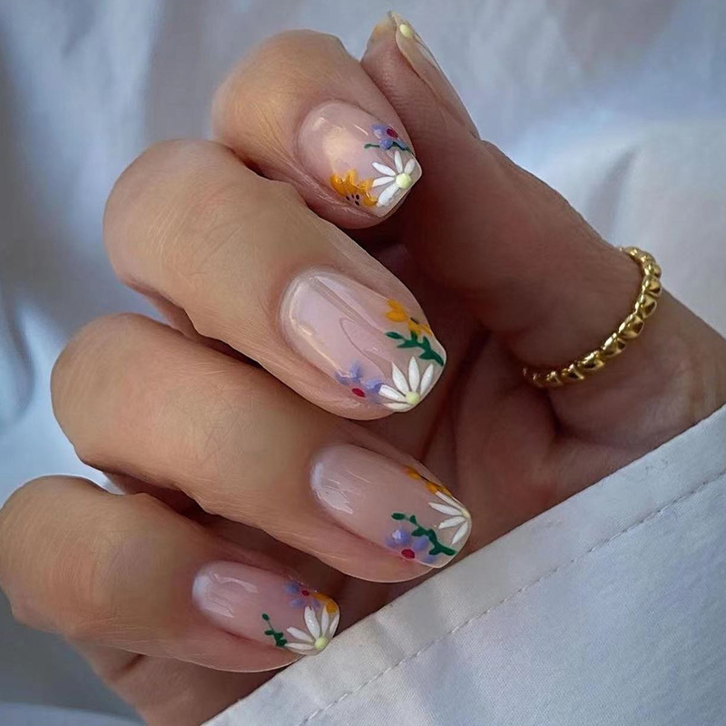 Nail Art Jelly - 24 زهرة ونبات أوروبي مربع الشكل