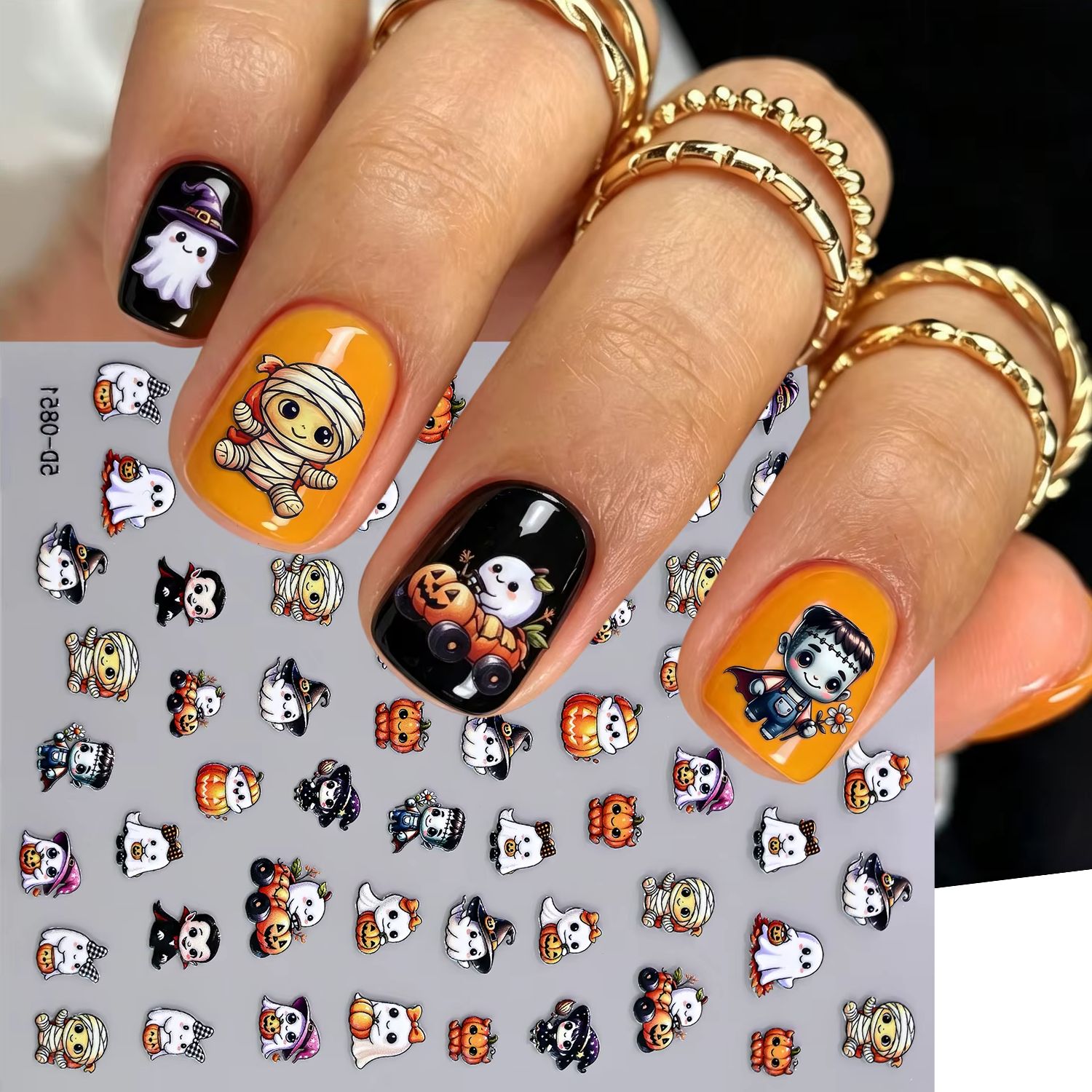 Nail Art Vampire - ملصقات أظافر ثلاثية الأبعاد بتصميم هالوين،