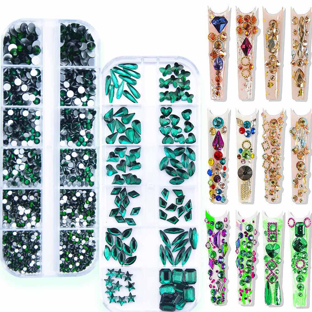2 صناديق الزمرد الأخضر مسمار ا - مراجعة Nail Art Emerald Green وسعره