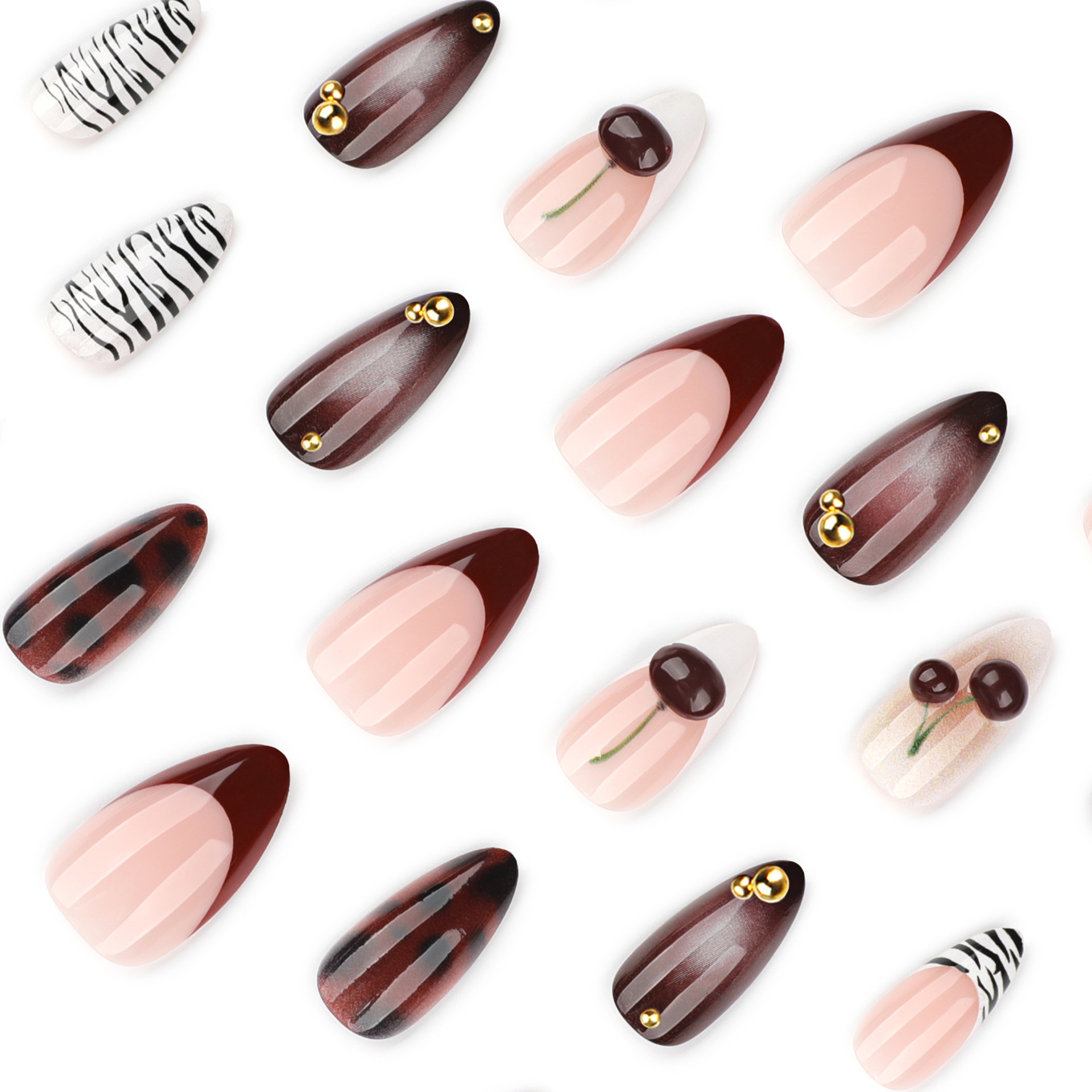 24 قطعة من الأظافر الصناعية بل - مراجعة Nail Art Burgundy وسعره