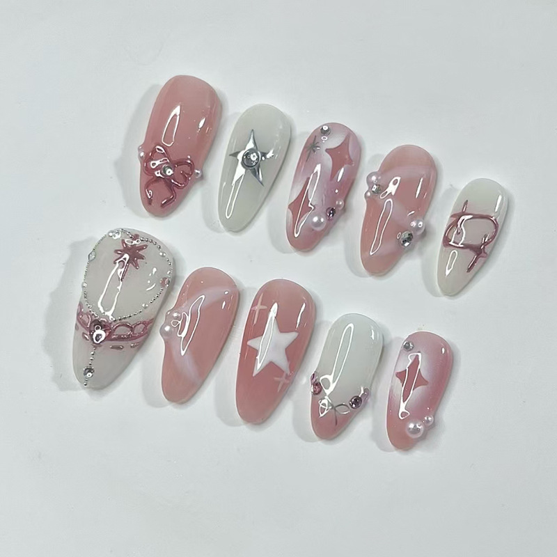 24 قطعة مجموعة أظافر اللوز الق - مراجعة Nail Art Jelly وسعره