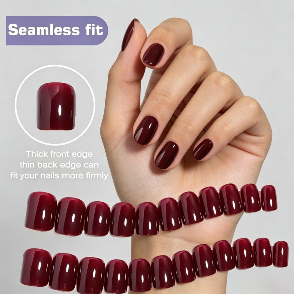 مجموعة من 24 قطعة من الأظافر ا - مراجعة Nail Art Red Wine Cat Eye وسعره