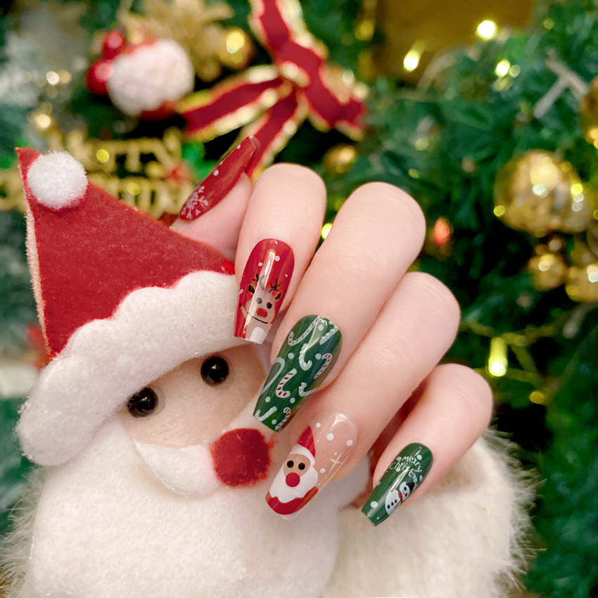 عيد الميلاد الأظافر كاذبة لفن  - مراجعة Nail Art Burgundy وسعره