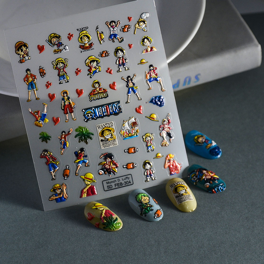 ملصقات أظافر ثلاثية الأبعاد بت - مراجعة Nail Art Zoro One Piece وسعره