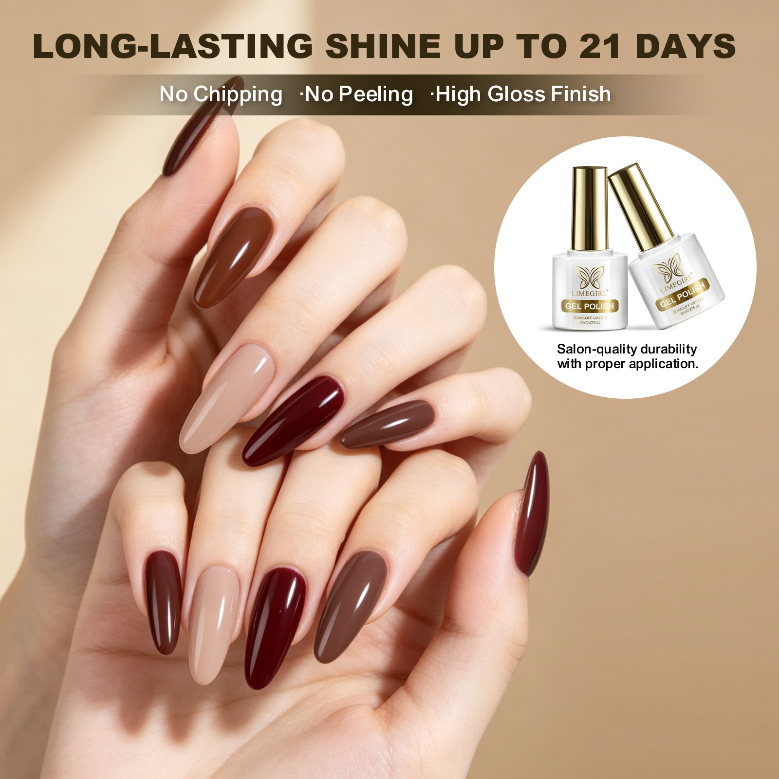 مجموعة طلاء أظافر جل من LIMEGI - مراجعة Nail Art Burgundy وسعره
