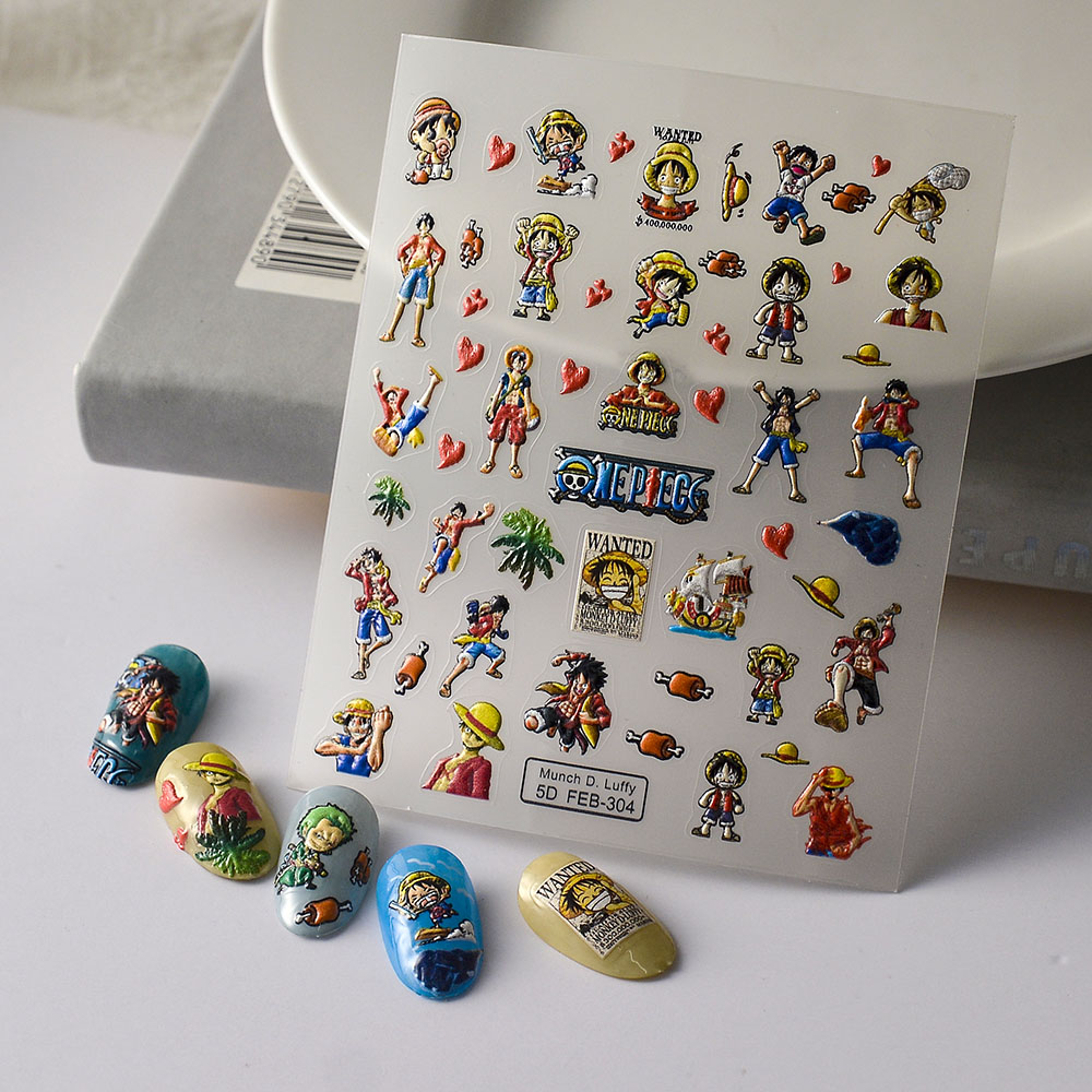 ملصقات أظافر كرتونية من ون بيس - مراجعة Nail Art Zoro One Piece وسعره