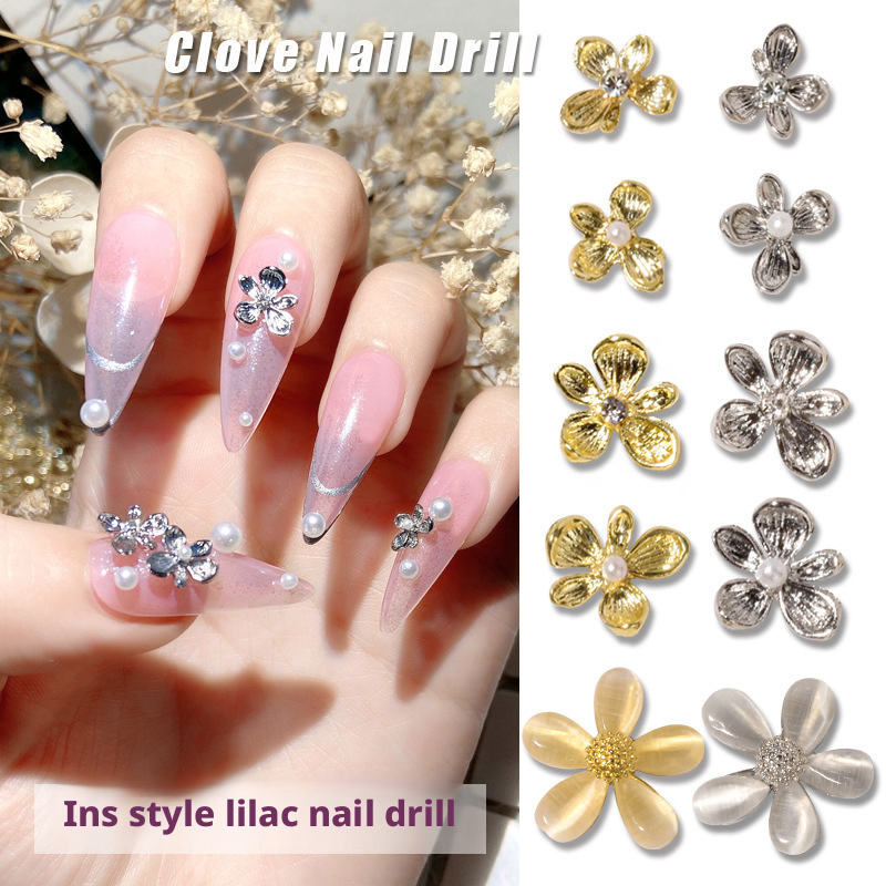 10 قطع زينة أظافر ثلاثية الأبع - مراجعة Nail Art Lilac وسعره