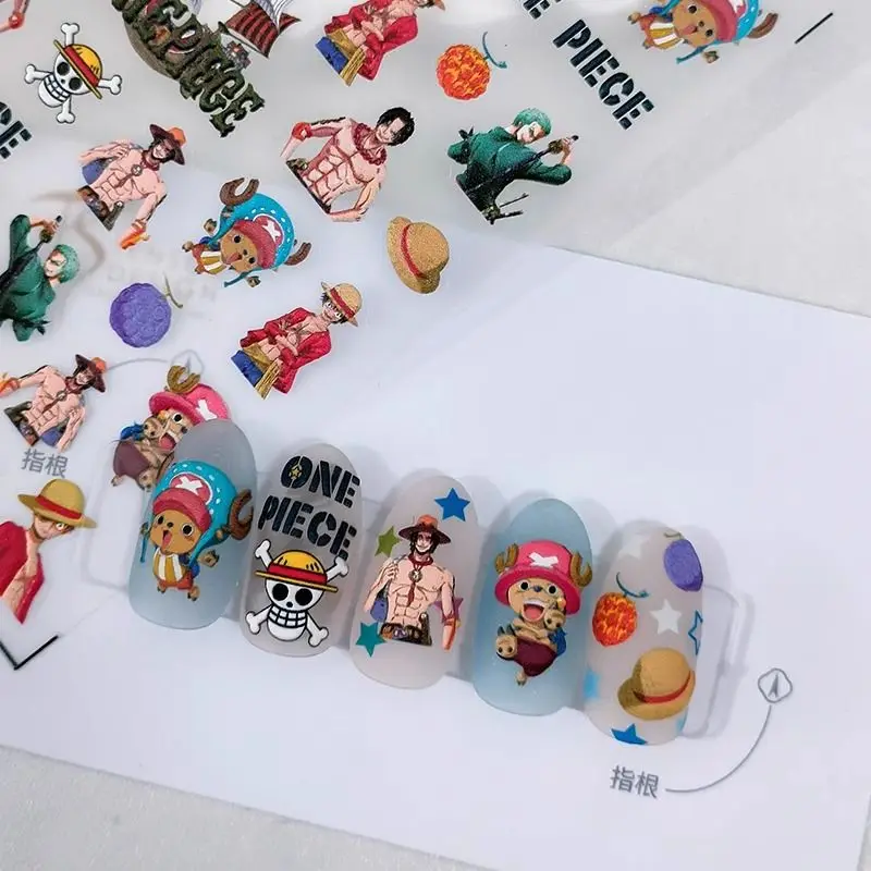 قطعة واحدة جديدة كارتون لوفي ا - مراجعة Nail Art Zoro One Piece وسعره