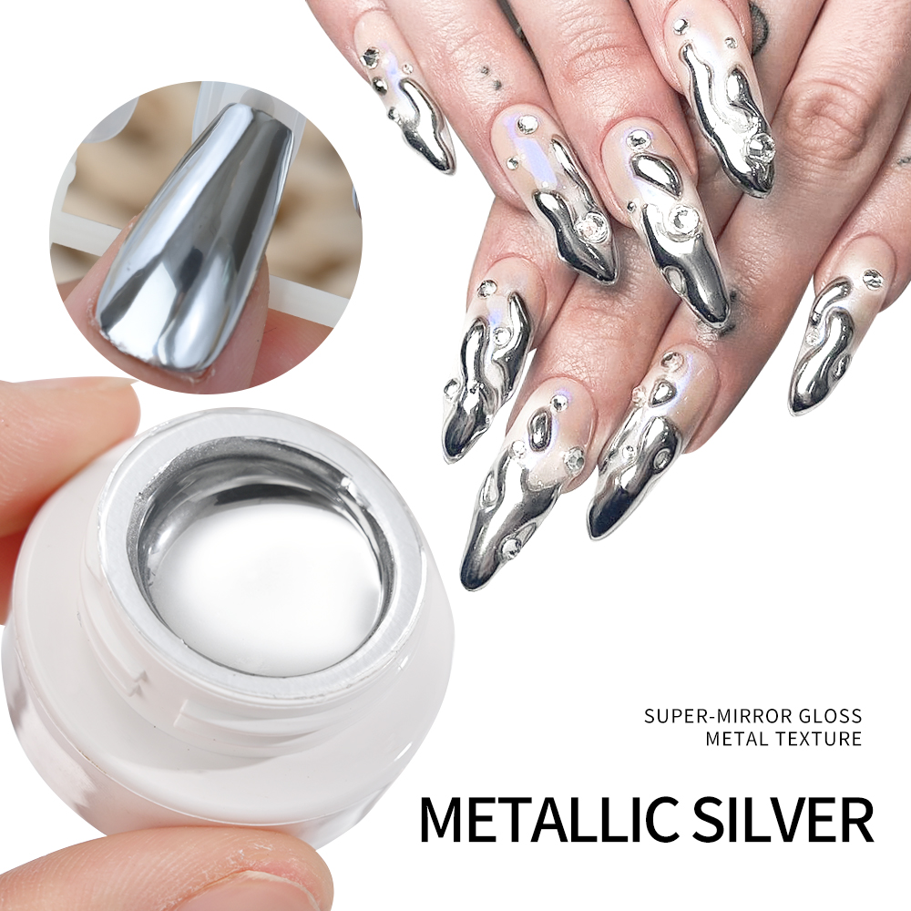 طلاء أظافر جل معدني فضي وذهبي  - مراجعة Nail Art Glossy وسعره
