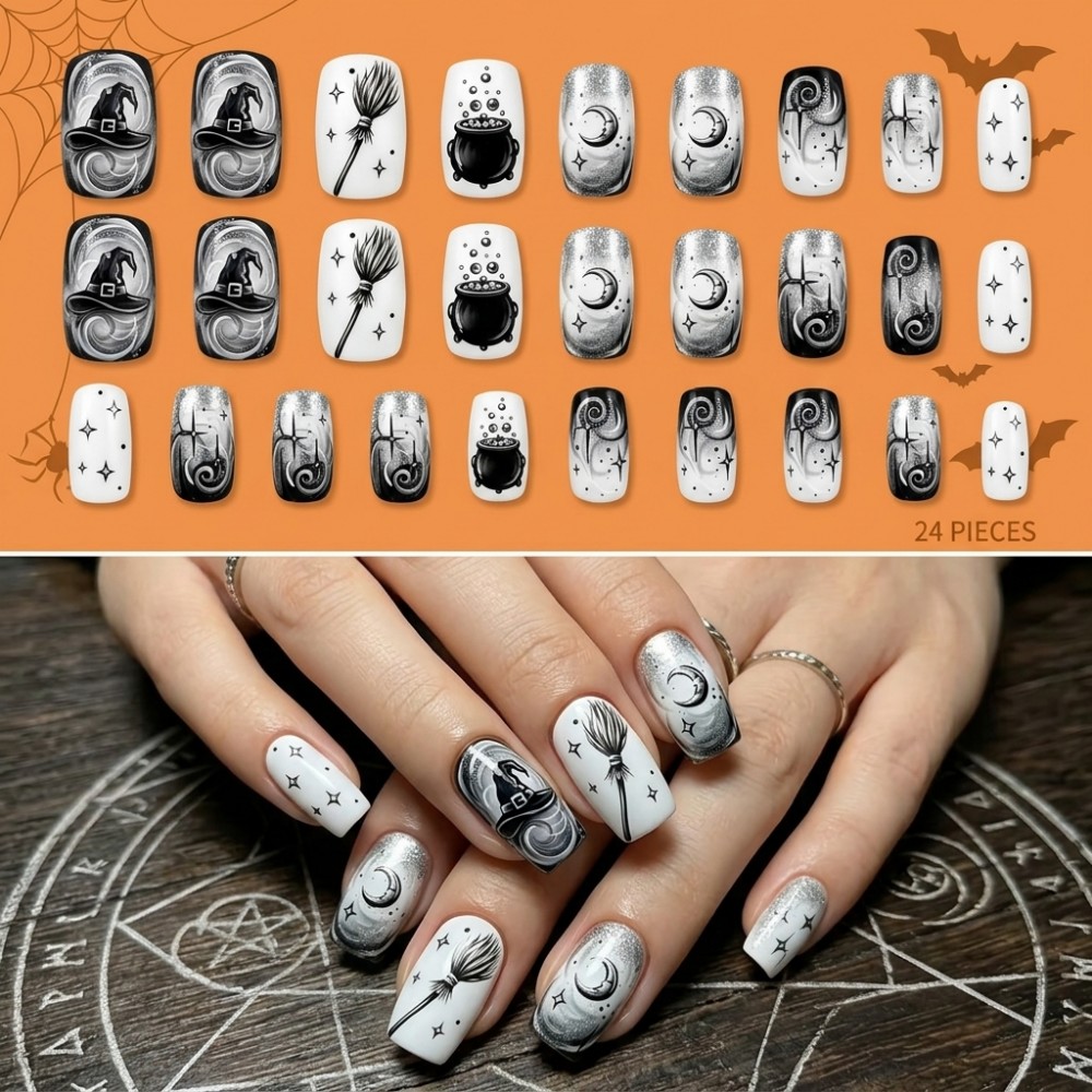 24 قطعة أظافر صناعية طويلة على - مراجعة Nail Art Vampire وسعره