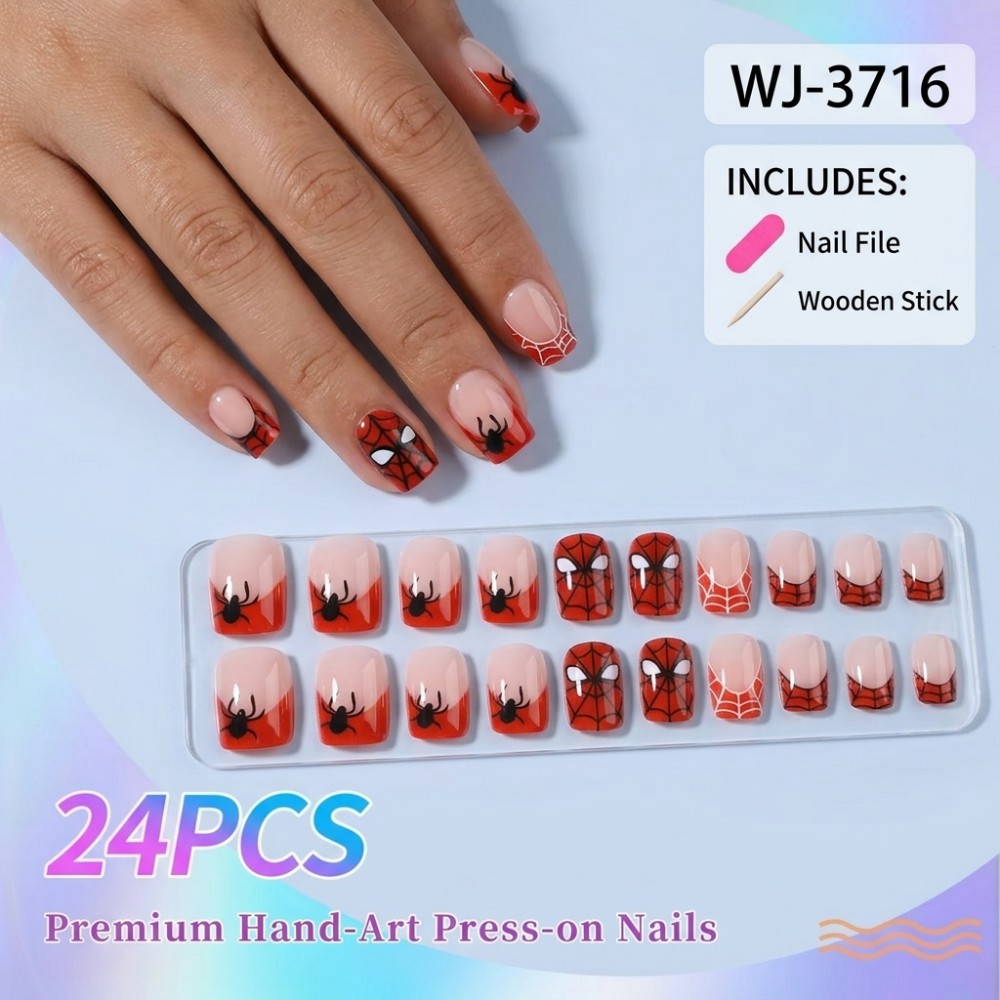 24 قطعة أظافر صناعية طويلة على - مراجعة Nail Art Vampire وسعره