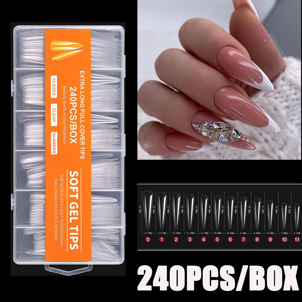 240 قطعة/صندوق أظافر صناعية أك - مراجعة Nail Art Xxl وسعره
