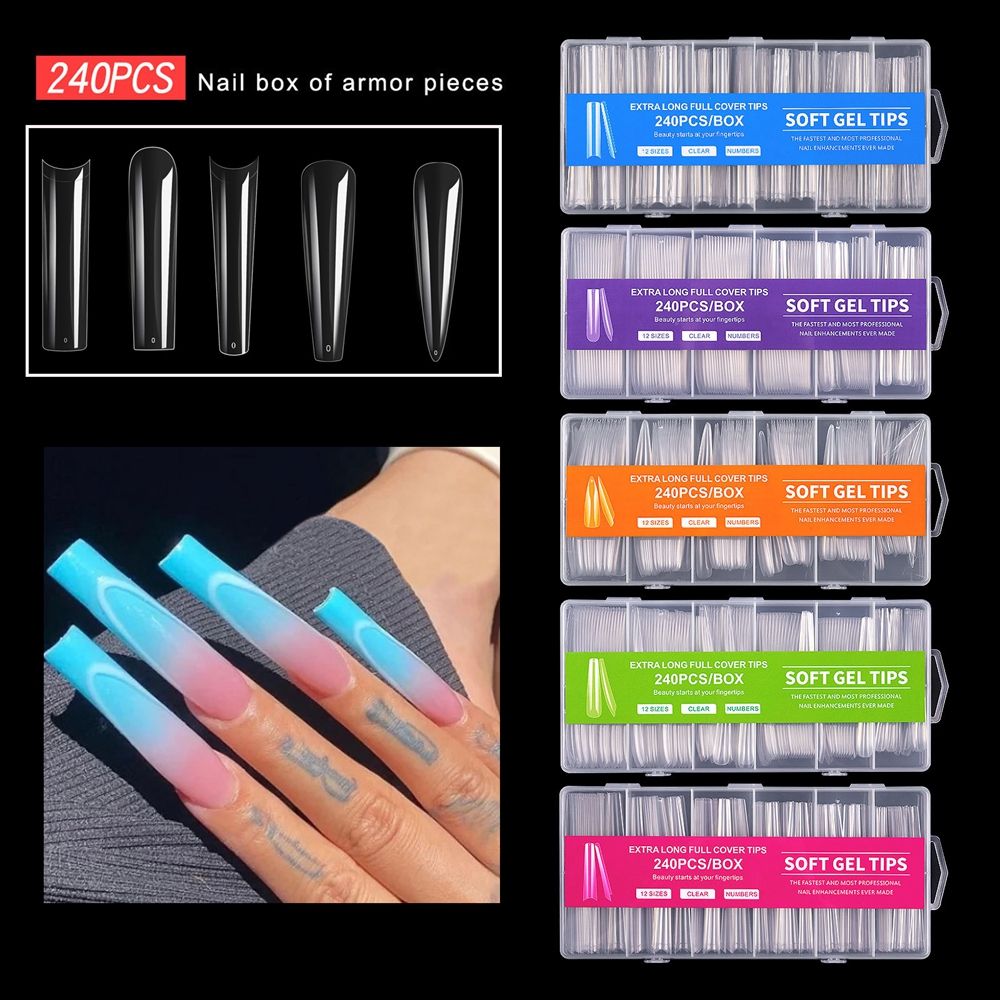 240 قطعة/صندوق أظافر صناعية أك - مراجعة Nail Art Xxl وسعره