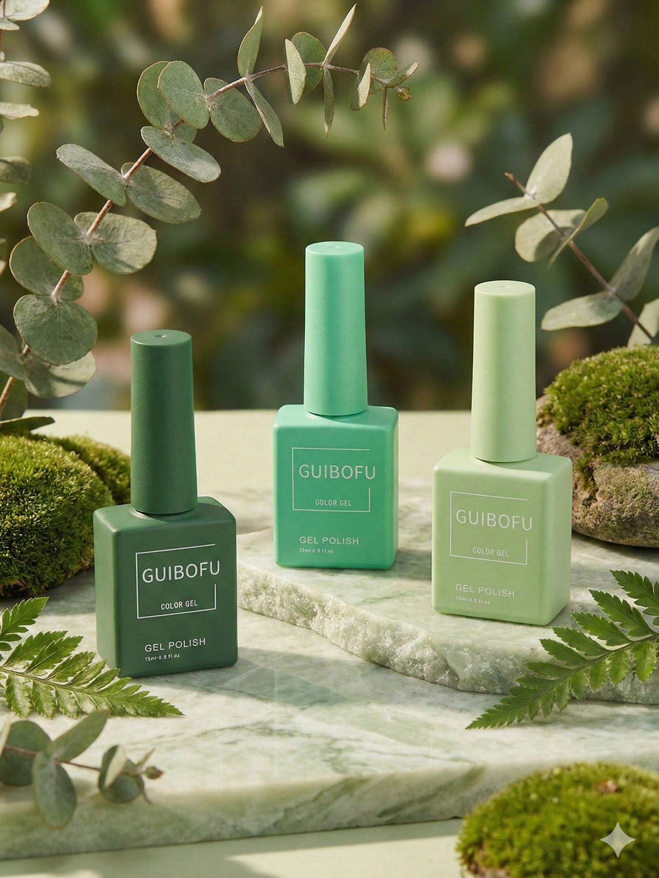 مجموعة من 3 قطع طلاء أظافر جل  - مراجعة Nail Art Emerald Green وسعره