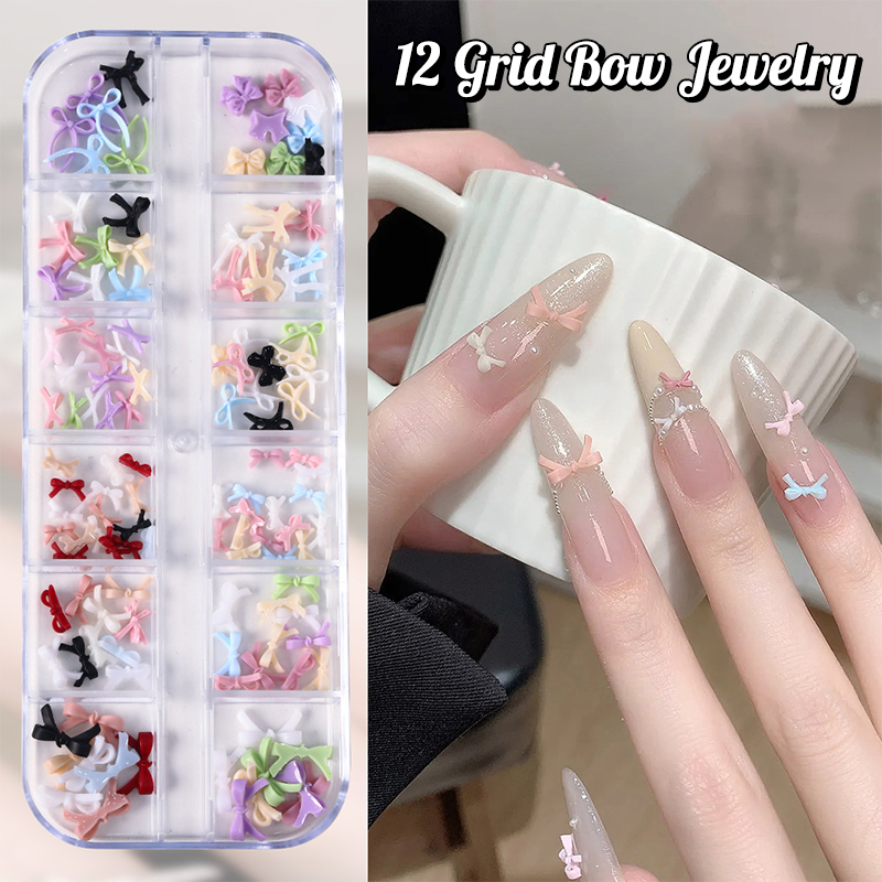 12 شبكة متعددة الألوان Bowknot - مراجعة Nail Art Emerald وسعره