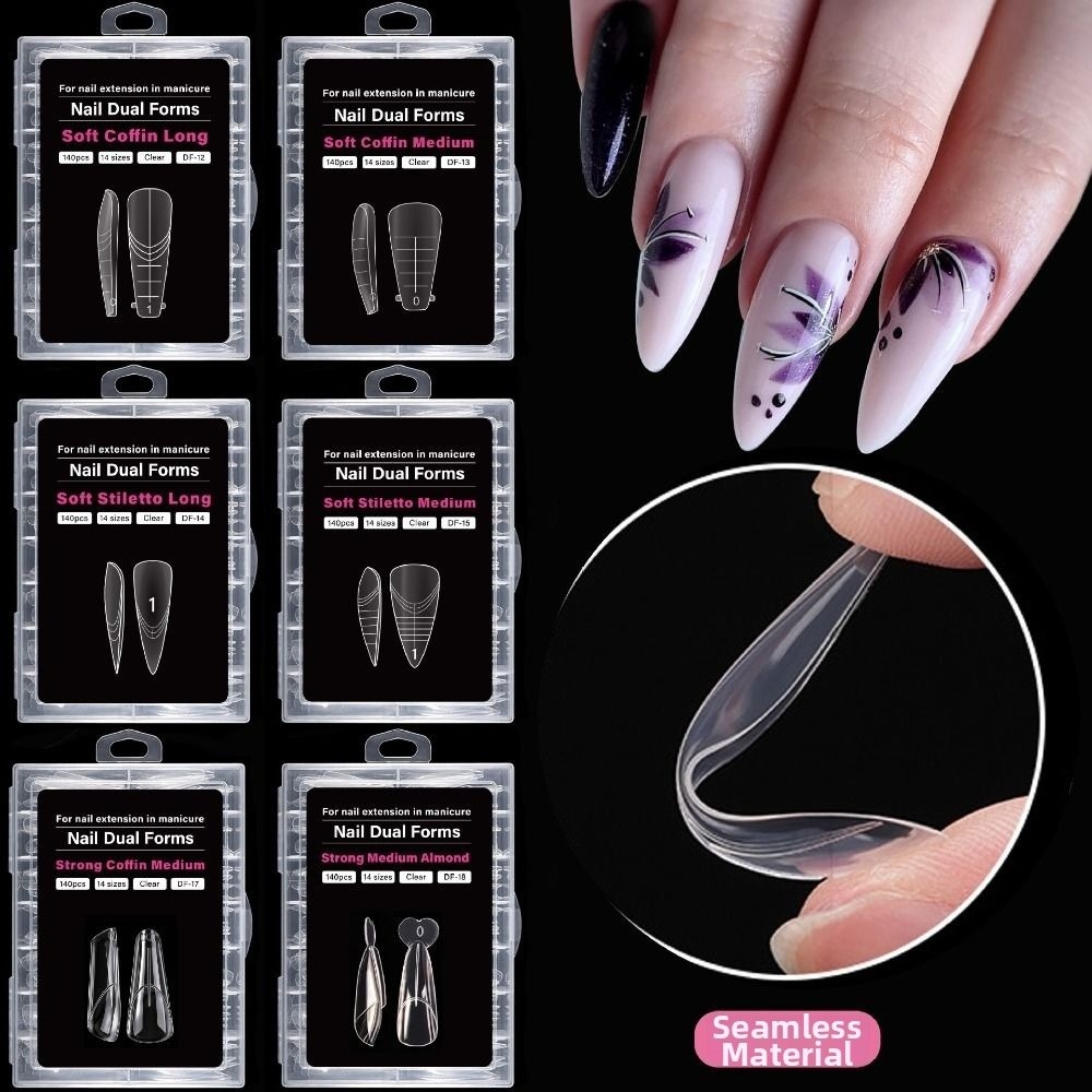 140 قطعة بـ 14 مقاسًا، قوالب أ - مراجعة Nail Extension Form وسعره