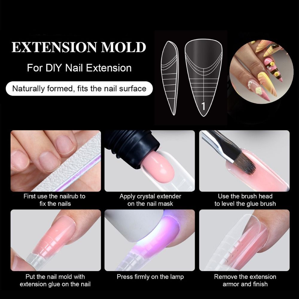 140 قطعة بـ 14 مقاسًا، قوالب أ - مراجعة Nail Extension Form وسعره